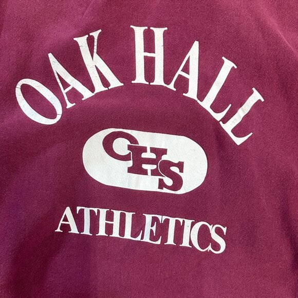 Vtg Lee Oak Hall Athletics Pullover Sweatshirt XL USA Preppy Old School Prep - Picture 3 of 8
